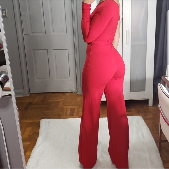 "Spicy" Red Jumpsuit NWOT - Picture 3 of 5